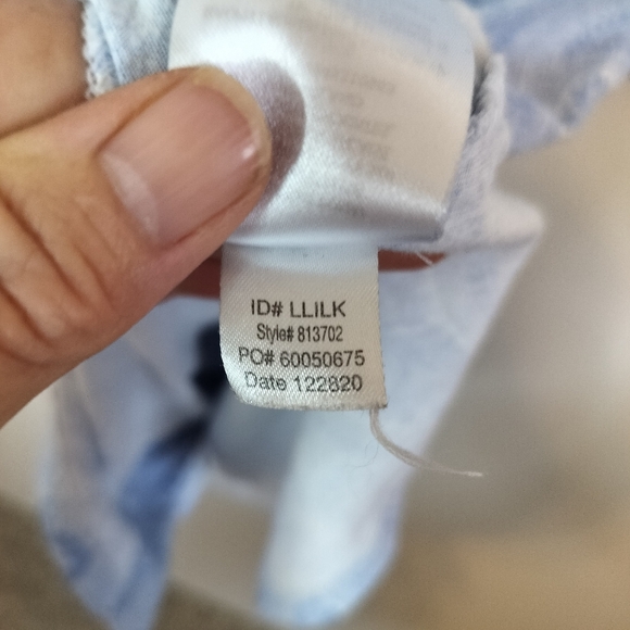 Lauren Ralph Lauren  Blue/White Paisley nightshirt Size L Classic, Preppy - Picture 5 of 5